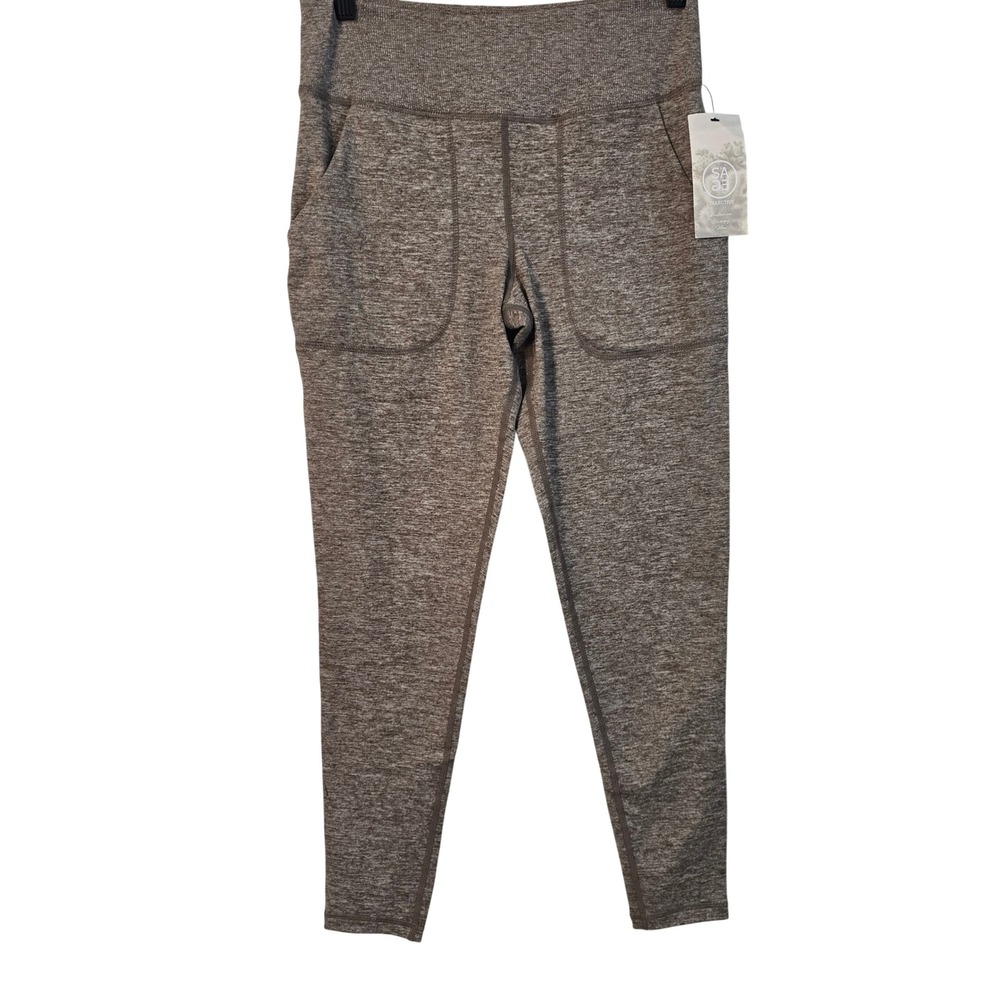🆕️ -‎ NWT - Sage Collective Chocolate Chip Heather High Rise Pocket Leggings Sm